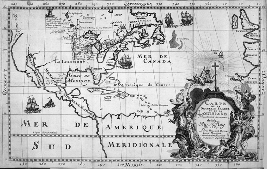 old map of north america in french